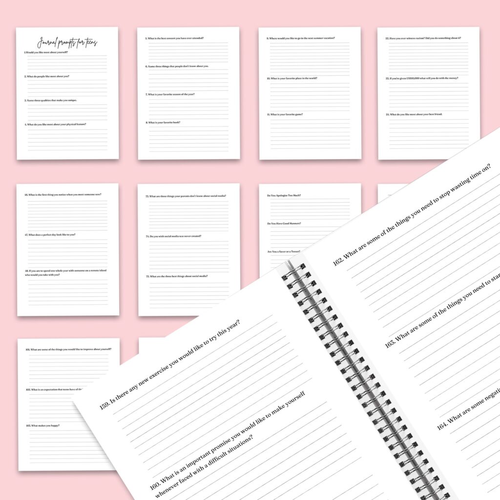 Teens self-discovery Promptly Journal 51 Pages, 8.5×11″ KDP Planner interior COMMERCIAL Use