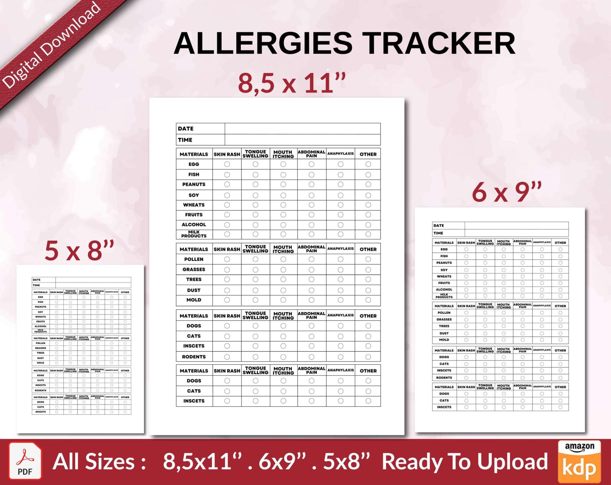 Allergy Tracker Log Book Track your Allergy with 120 Pages KDP PDF 3