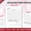 ARCHITECTURE PROJECT 120 pages Ready to Upload PDF used as Low Content Planner tracker or Log Book KDP, Size 6×9 8.5×11 5×8 Commercial Use