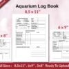 Aquarium Log Book 120 pages Ready to Upload PDF used as Low Content Planner tracker or Log Book KDP, Size 6×9 8.5×11 5×8 Commercial Use