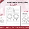 Astronomy Observation 120 pages Ready to Upload PDF used as Low Content Planner tracker or Log Book KDP, Size 6×9 8.5×11 5×8 Commercial Use