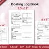 Boating Log Book 120 pages Ready to Upload PDF used as Low Content Planner tracker or Log Book KDP, Size 6×9 8.5×11 5×8 Commercial Use