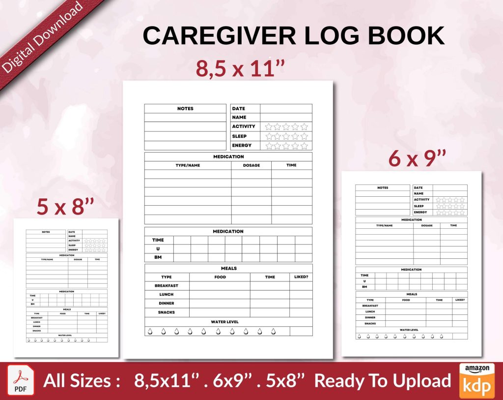 Caregiver Notebook.pdf Caregiver Notebook PDF: 120-page Log Book for Efficient Care Tracking ...
