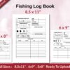 Fishing Log Book 120 pages Ready to Upload PDF used as Low Content Planner tracker or Log Book KDP, Size 6×9 8.5×11 5×8 Commercial Use