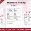Mushroom Hunting 120 pages Ready to Upload PDF used as Low Content Planner tracker or Log Book KDP, Size 6×9 8.5×11 5×8 Commercial Use