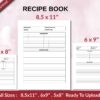 RECIPE BOOK 120 pages Ready to Upload PDF used as Low Content Planner tracker or Log Book KDP, Size 6×9 8.5×11 5×8 Commercial Use