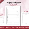 Rugby Playbook 120 pages Ready to Upload PDF used as Low Content Planner tracker or Log Book KDP, Size 6×9 8.5×11 5×8 Commercial Use