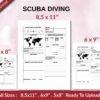 SCUBA DIVING 120 pages Ready to Upload PDF used as Low Content Planner tracker or Log Book KDP, Size 6×9 8.5×11 5×8 Commercial Use