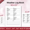 Weather Log Book 120 pages Ready to Upload PDF used as Low Content Planner tracker or Log Book KDP, Size 6×9 8.5×11 5×8 Commercial Use