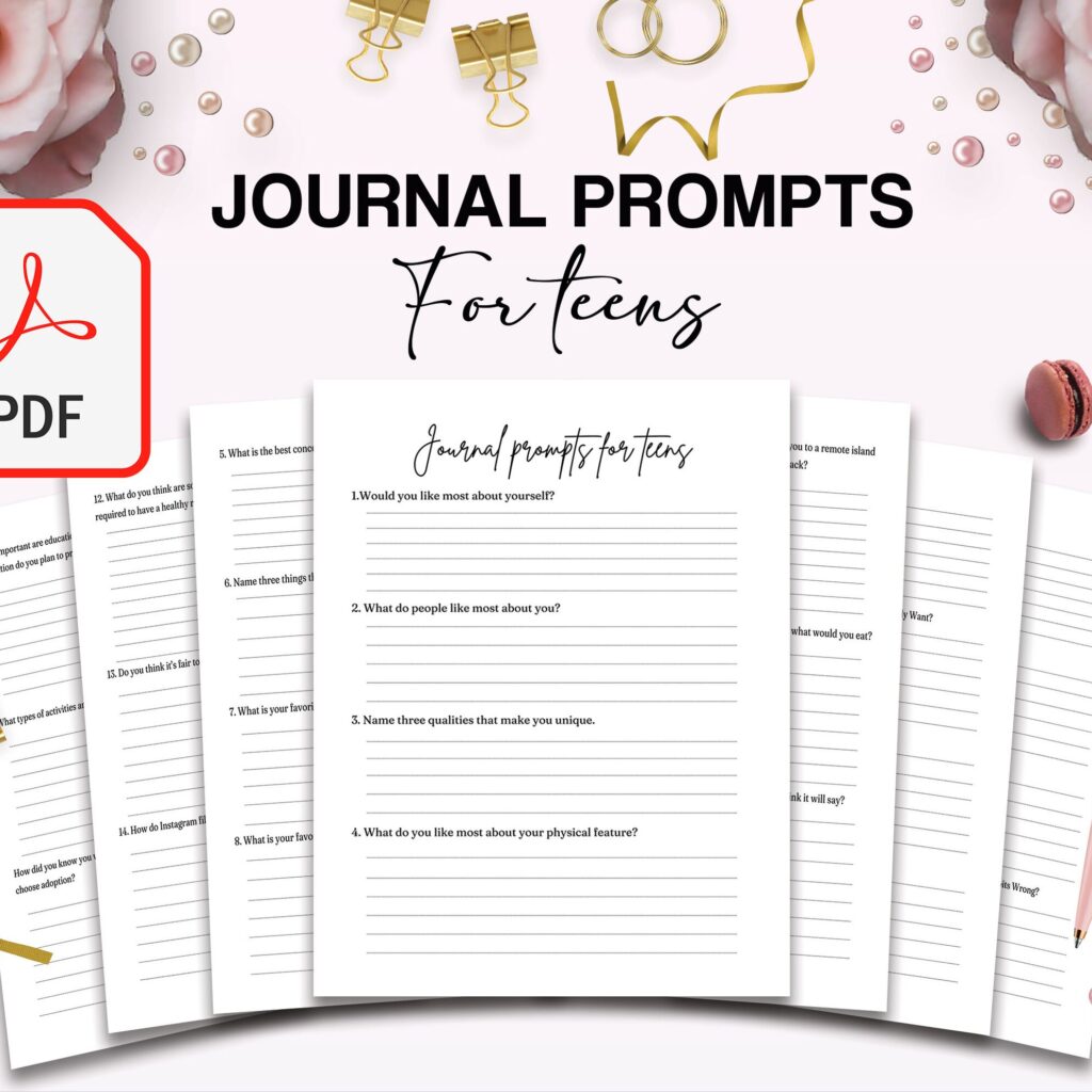 Teens self-discovery Promptly Journal 51 Pages, 8.5×11″ KDP Planner interior COMMERCIAL Use