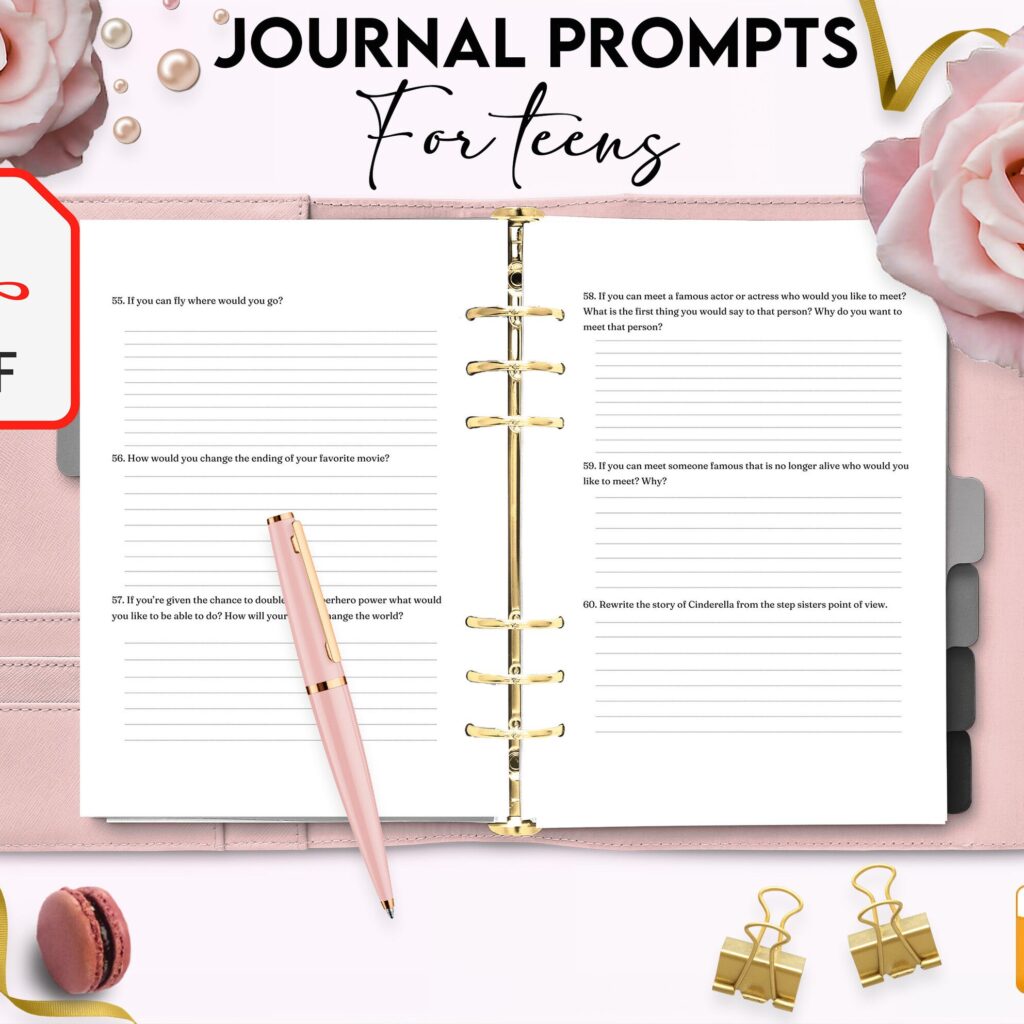 Teens self-discovery Promptly Journal 51 Pages, 8.5×11″ KDP Planner interior COMMERCIAL Use