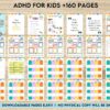 ADHD Planner For Kids , Editable Templates Kids ADHD Planner, Kids School Planner, ADHD Planner Sheets, Colorful Planner, Canva Editable Templates, Kdp interior