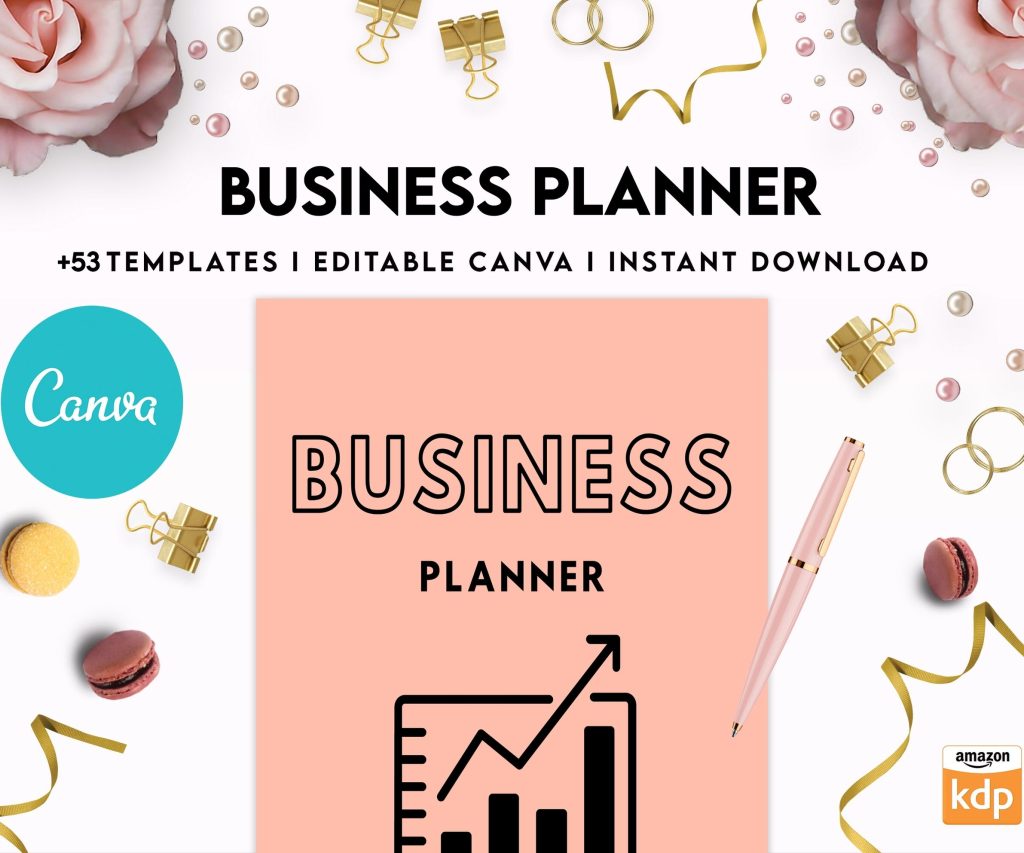 Editable Templates Business Planner, Small Business Plan, Online Business planner, Business Planner Sheets, Canva Editable Templates, Kdp interior