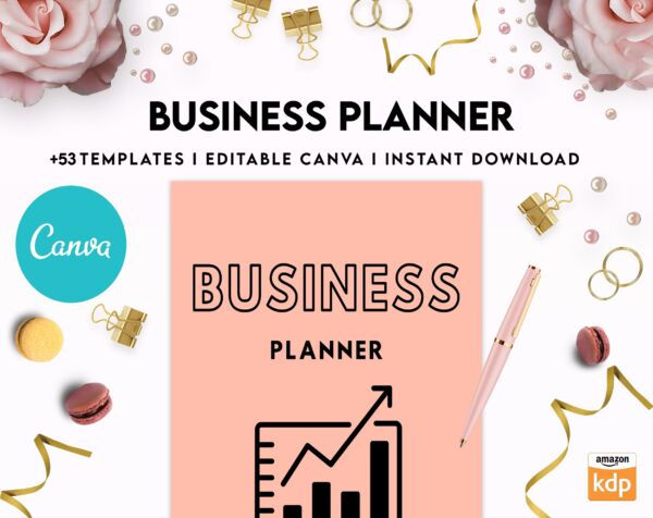 Editable Templates Business Planner, Small Business Plan, Online Business planner, Business Planner Sheets, Canva Editable Templates, Kdp interior