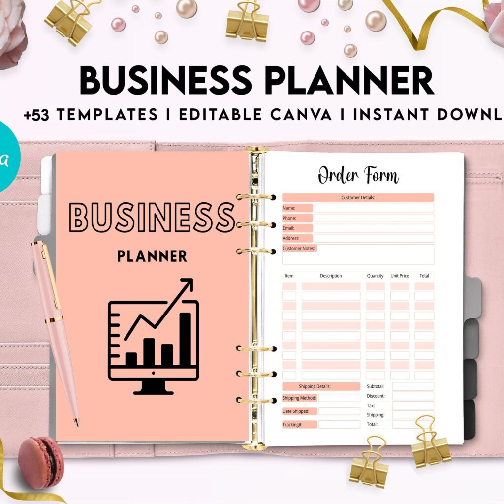 Editable Templates Business Planner, Small Business Plan, Online Business planner, Business Planner Sheets, Canva Editable Templates, Kdp interior
