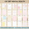 cbt and dbt, CBT+ DBT Mental Health Journal & Worksheets, Situation Processing & Coping, CBT DBT therapy, Canva Editable Templates, Kdp interior