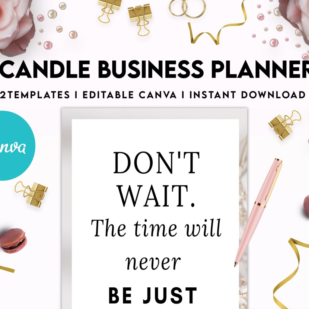 Candle Business Planner, Order form, Invoice, Tracker, 32 pages Canva Editable Templates, Kdp interior