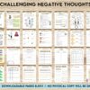 cbt self help worksheets, Challenging Negative Thoughts, CBT Editable Templates Worksheets, Self care journal, Self Help Tool Therapy Mental Health Counseling Aid, Canva Editable Templates, Kdp interior