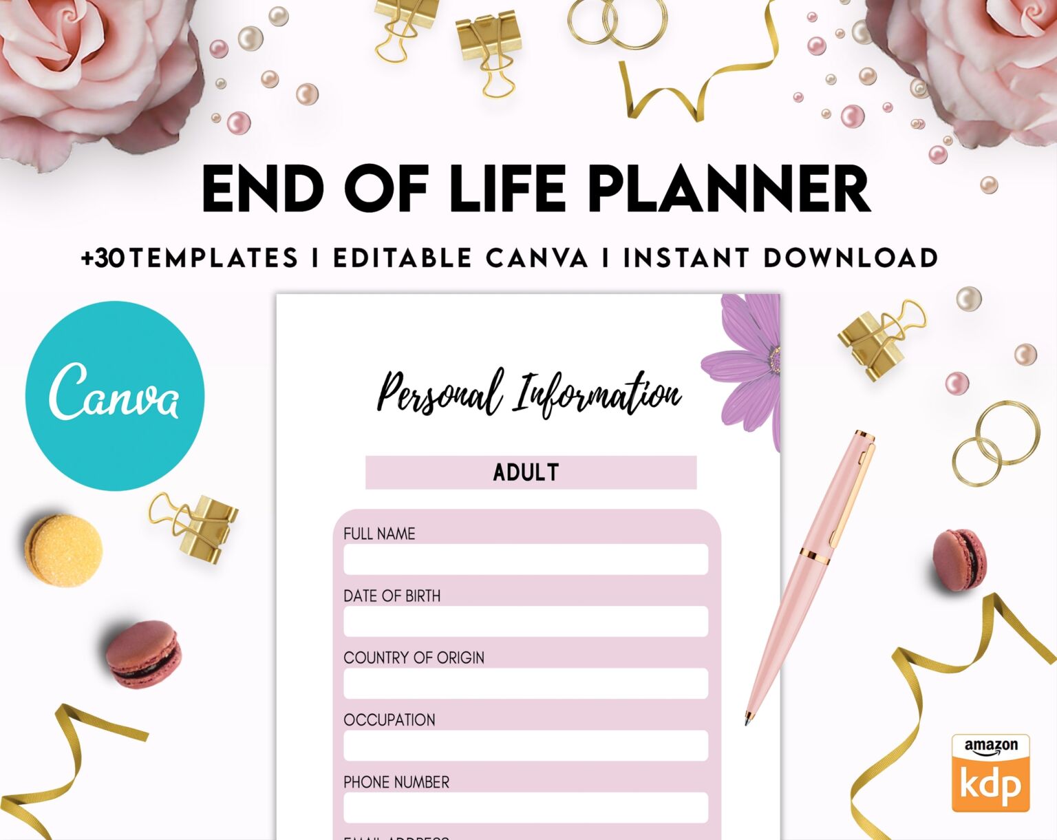 End of Life Planner Template : Creating Your Life File - KDP