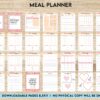 Meal planner, Daily weekly monthly Planner, Grocery List, Fridge Inventory, Canva Editable Templates, Kdp interior