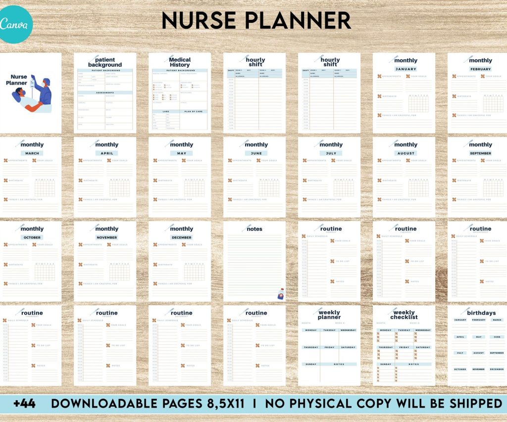 Nurse Planner, Nurse Practice journal, Nursing Student Planner, Nursing School Planner, Student Nurse, Medical Student Planner, Canva Editable Templates, Kdp interior