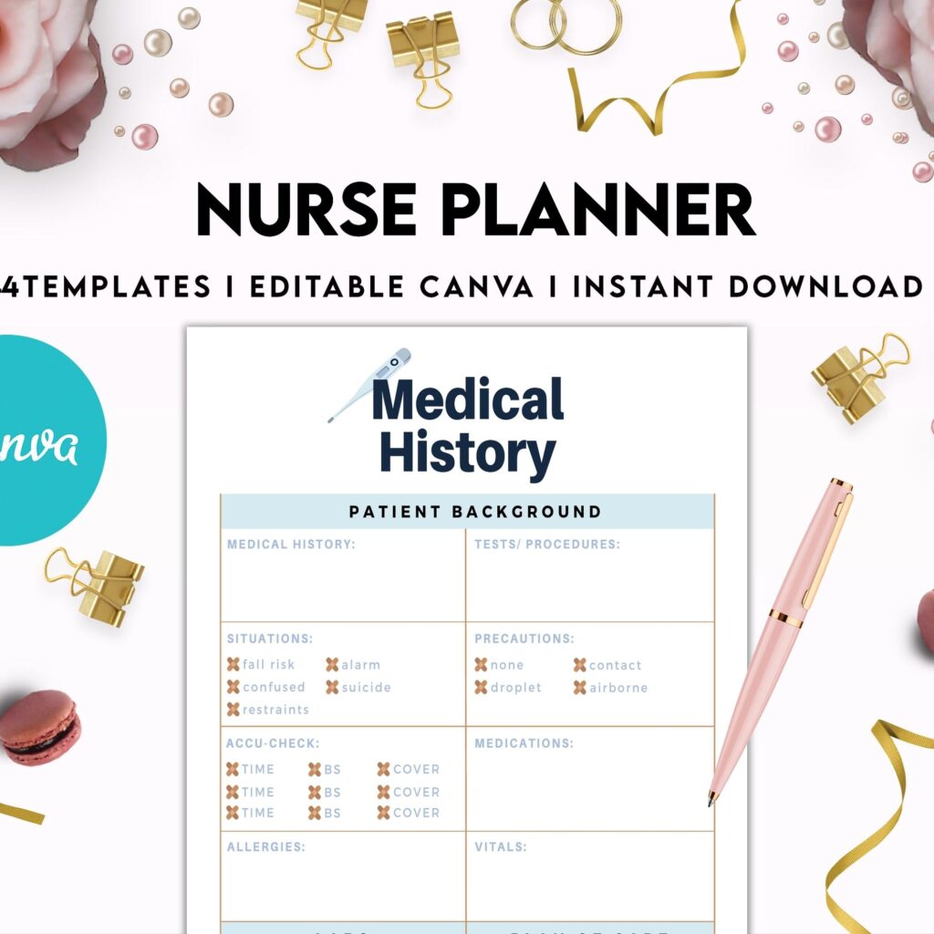 Nurse Planner, Nurse Practice journal, Nursing Student Planner, Nursing School Planner, Student Nurse, Medical Student Planner, Canva Editable Templates, Kdp interior