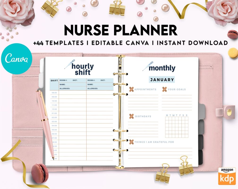 Nurse Planner, Nurse Practice journal, Nursing Student Planner, Nursing
