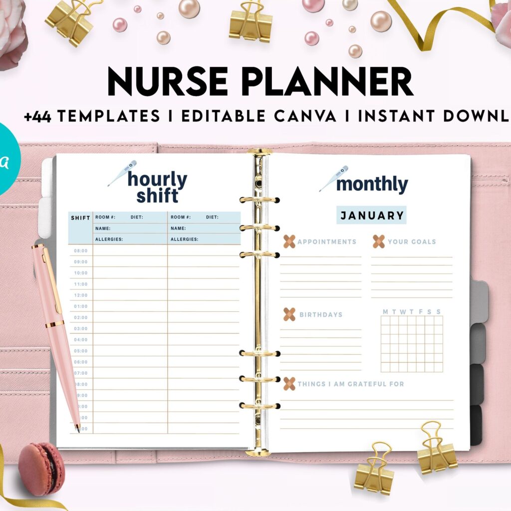 Nurse Planner, Nurse Practice journal, Nursing Student Planner, Nursing School Planner, Student Nurse, Medical Student Planner, Canva Editable Templates, Kdp interior