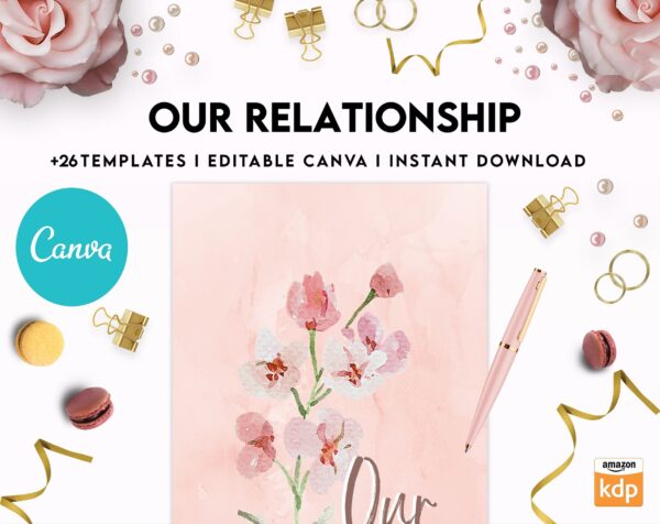 Couples Therapy Journal: Couples Counseling, Marriage, Engaged, Love, Breakup, Relationship, Newlywed, Fiance, Premarital, Canva Editable Templates, Kdp interior