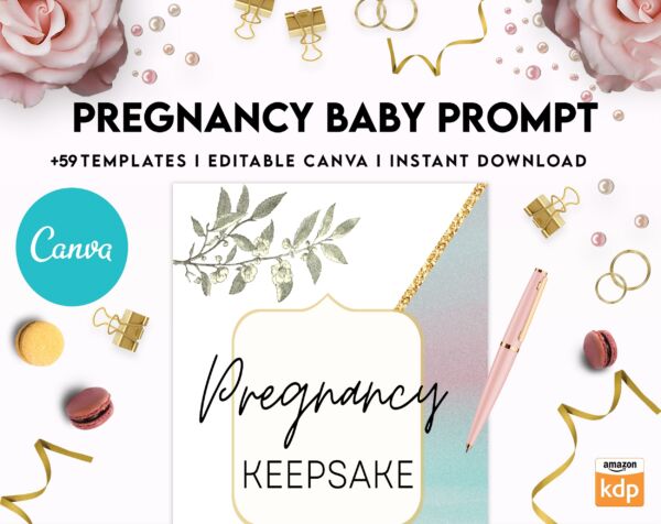 Pregnancy Baby Prompt editable canva templates