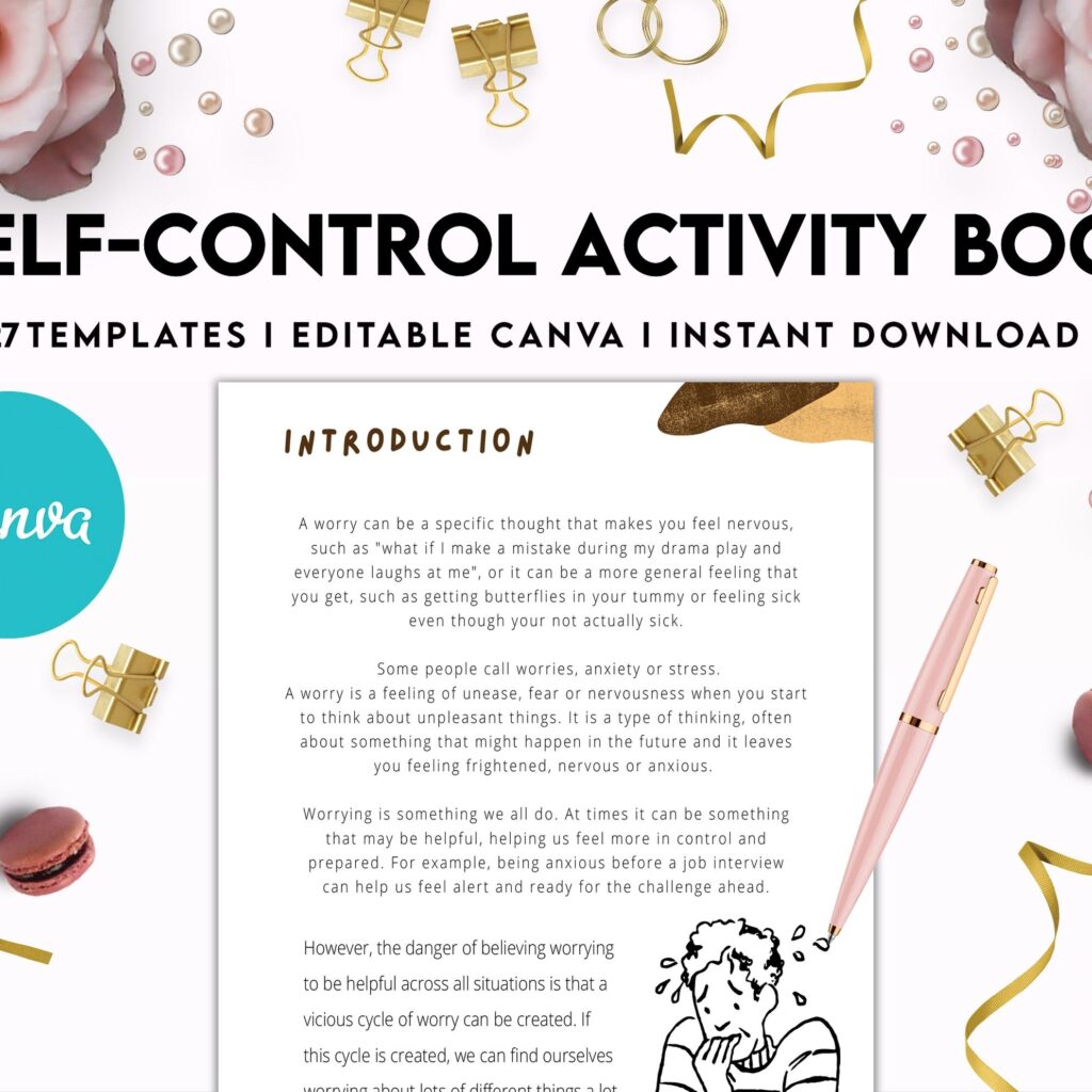 Control Editable Templates Interactive Worksheet Journal Inserts Planner Notebook Template Therapy Psychology Mental Health School Counseling Tools, Canva Editable Templates, Kdp interior