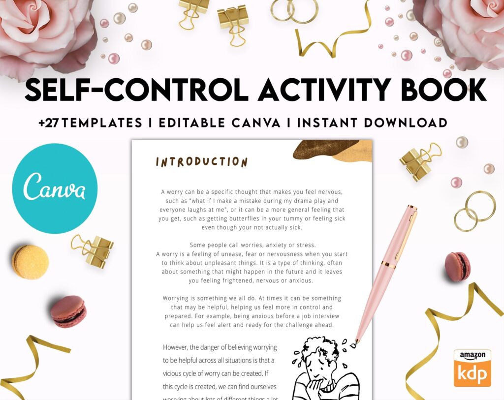 Control Editable Templates Interactive Worksheet Journal Inserts Planner Notebook Template Therapy Psychology Mental Health School Counseling Tools, Canva Editable Templates, Kdp interior