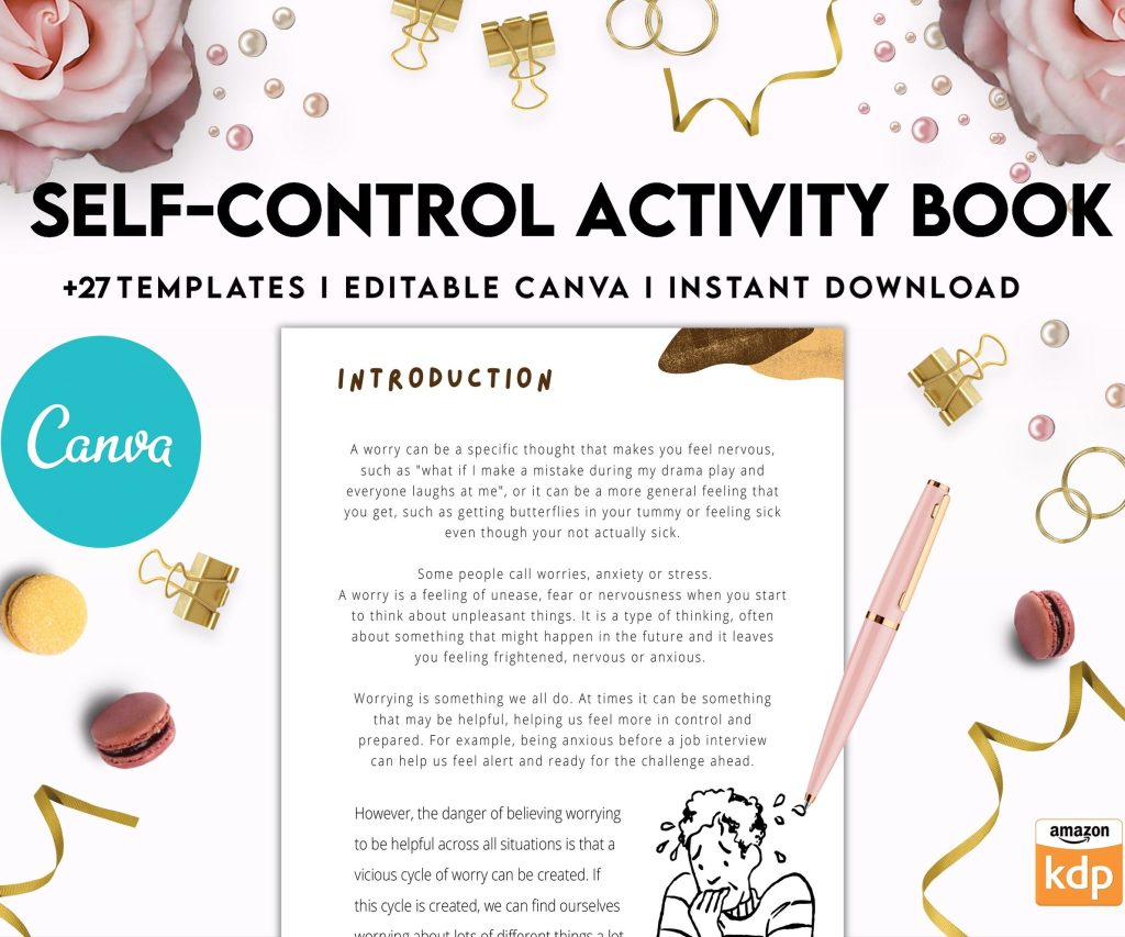 Control Editable Templates Interactive Worksheet Journal Inserts Planner Notebook Template Therapy Psychology Mental Health School Counseling Tools, Canva Editable Templates, Kdp interior