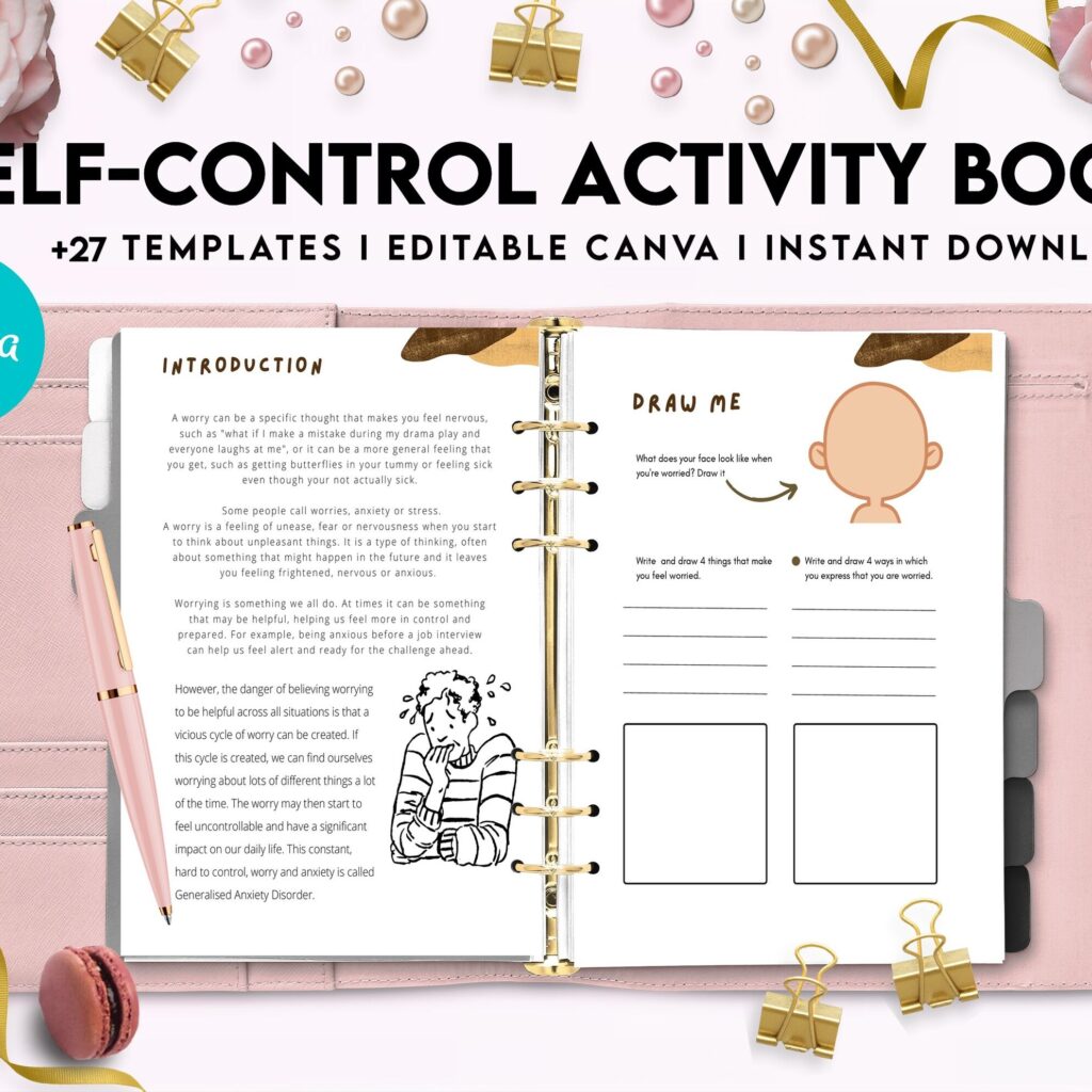 Control Editable Templates Interactive Worksheet Journal Inserts Planner Notebook Template Therapy Psychology Mental Health School Counseling Tools, Canva Editable Templates, Kdp interior