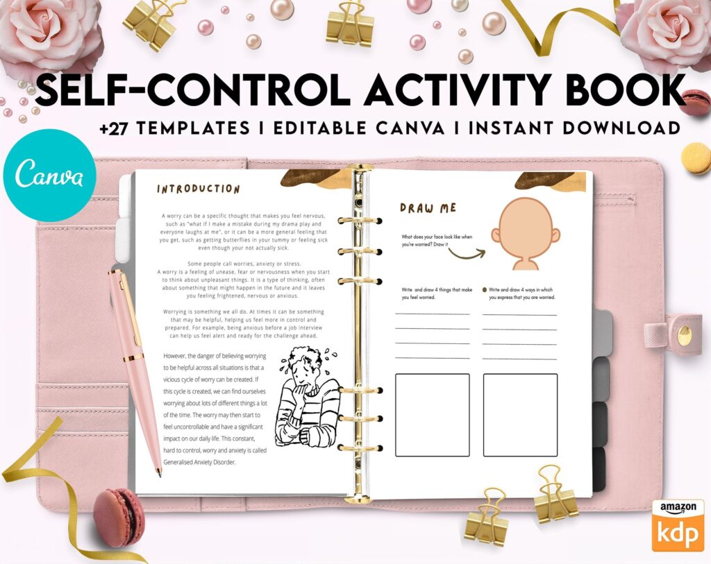 Control Editable Templates Interactive Worksheet Journal Inserts Planner Notebook Template Therapy Psychology Mental Health School Counseling Tools, Canva Editable Templates, Kdp interior