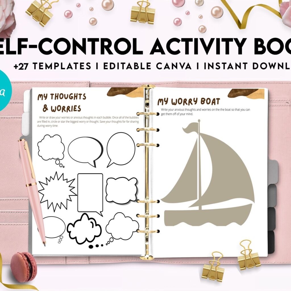 Control Editable Templates Interactive Worksheet Journal Inserts Planner Notebook Template Therapy Psychology Mental Health School Counseling Tools, Canva Editable Templates, Kdp interior