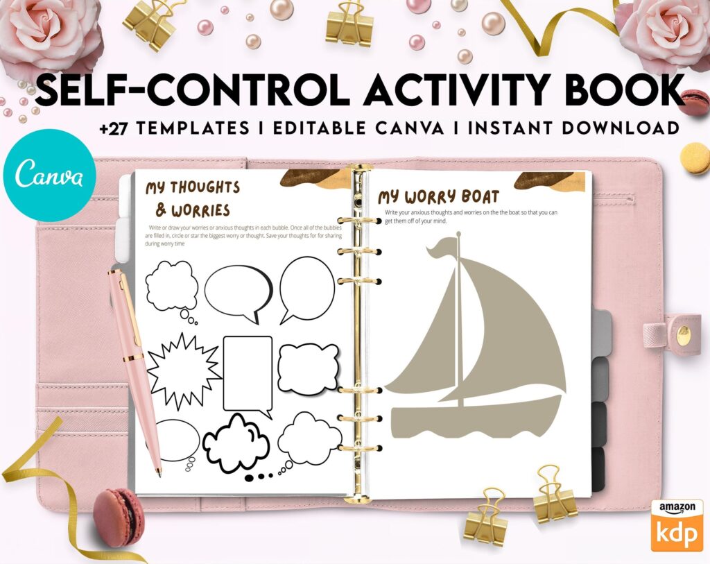 Control Editable Templates Interactive Worksheet Journal Inserts Planner Notebook Template Therapy Psychology Mental Health School Counseling Tools, Canva Editable Templates, Kdp interior