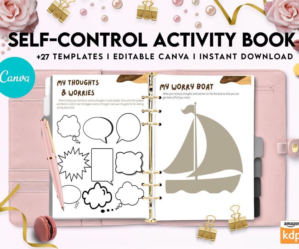 Control Editable Templates Interactive Worksheet Journal Inserts Planner Notebook Template Therapy Psychology Mental Health School Counseling Tools, Canva Editable Templates, Kdp interior