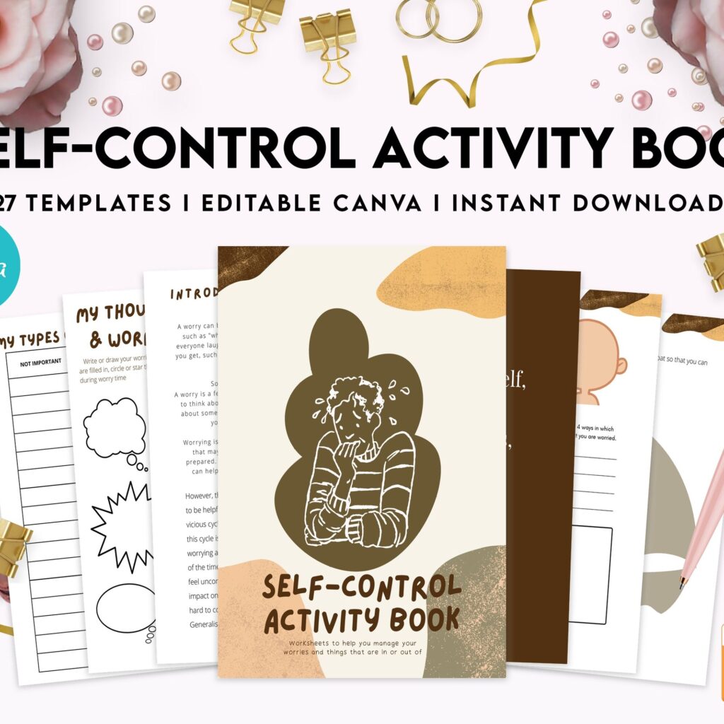 Control Editable Templates Interactive Worksheet Journal Inserts Planner Notebook Template Therapy Psychology Mental Health School Counseling Tools, Canva Editable Templates, Kdp interior