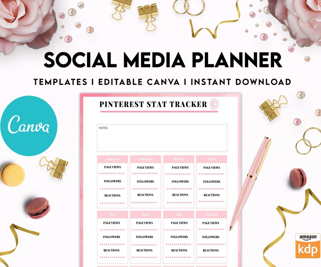 Social media planner, Social media journal, Weekly planner, Post planner, Stories Planner, feed Planner, Canva Editable Templates, Kdp interior