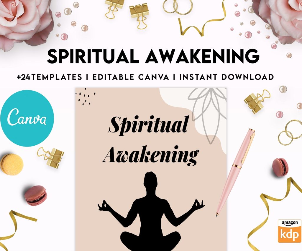 Editable Templates Spiritual Awakening Workbook for Self Discovery, Anxiety, Editable Templates Journalling Prompts, Canva Editable Templates, Kdp interior