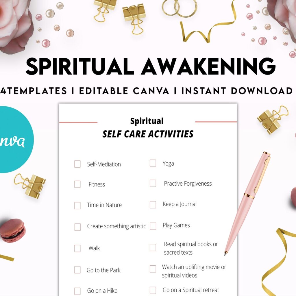 Editable Templates Spiritual Awakening Workbook for Self Discovery, Anxiety, Editable Templates Journalling Prompts, Canva Editable Templates, Kdp interior