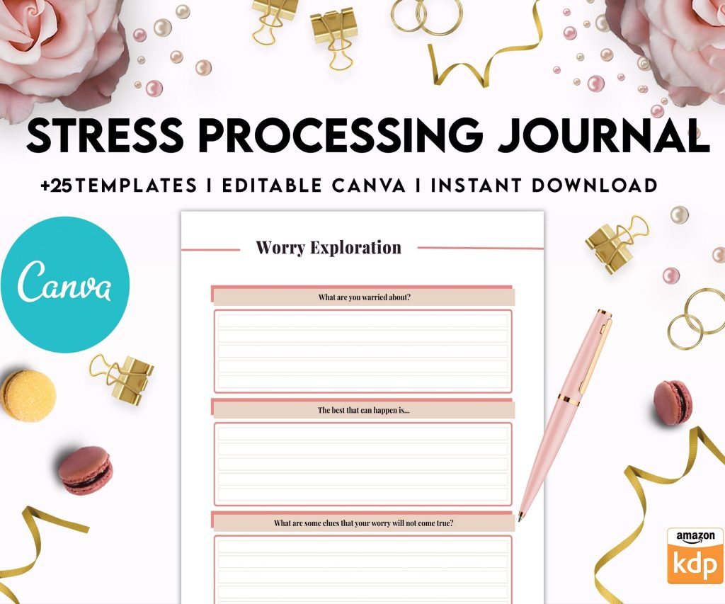 Stress Journal, DBT Distress Tolerance, DBT Skills, Therapy Journal, Mental Health Journal, Stress Editable Templates, Stress Relief, BPD, Anxiety, Canva Editable Templates, Kdp interior