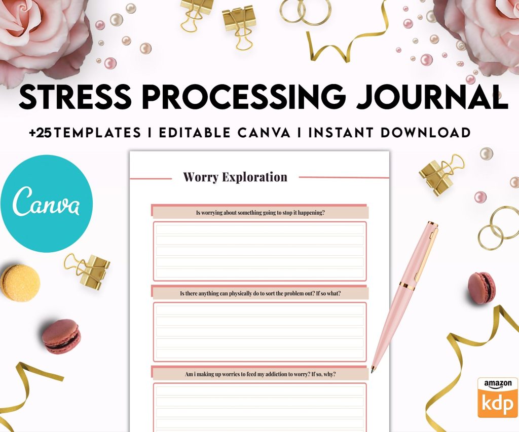 Stress Journal, DBT Distress Tolerance, DBT Skills, Therapy Journal, Mental Health Journal, Stress Editable Templates, Stress Relief, BPD, Anxiety, Canva Editable Templates, Kdp interior