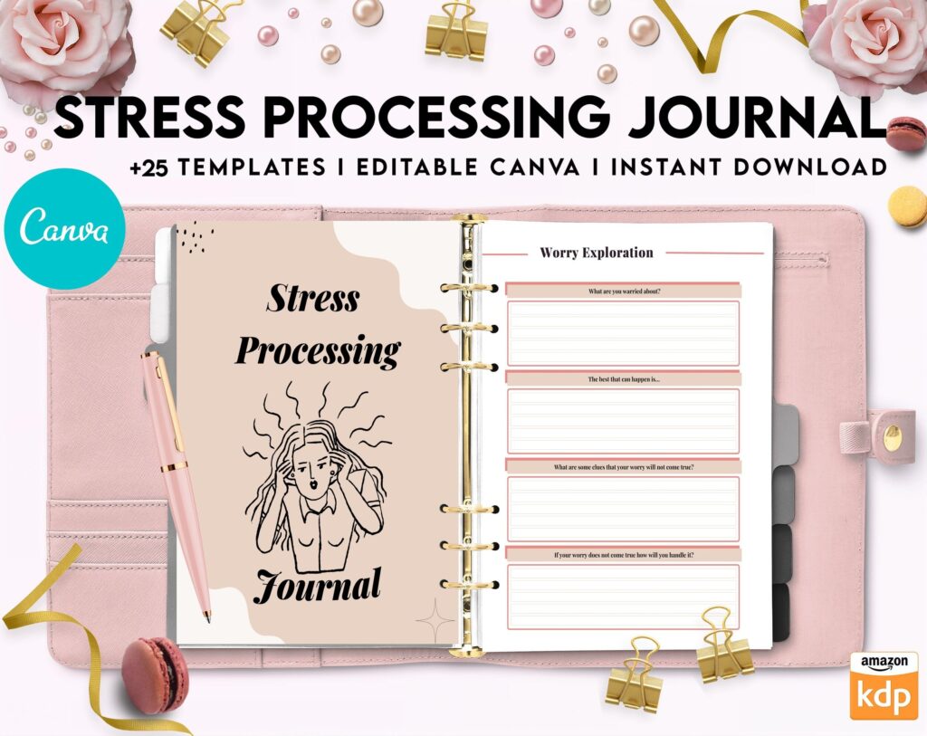 Stress Journal, DBT Distress Tolerance, DBT Skills, Therapy Journal, Mental Health Journal, Stress Editable Templates, Stress Relief, BPD, Anxiety, Canva Editable Templates, Kdp interior