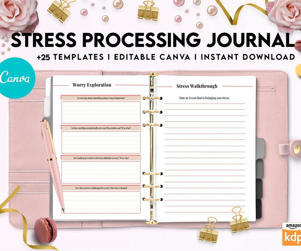 Stress Journal, DBT Distress Tolerance, DBT Skills, Therapy Journal, Mental Health Journal, Stress Editable Templates, Stress Relief, BPD, Anxiety, Canva Editable Templates, Kdp interior