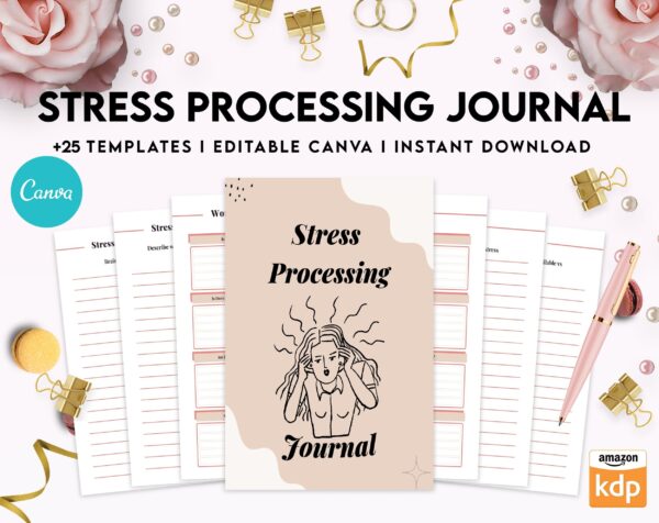Stress Journal, DBT Distress Tolerance, DBT Skills, Therapy Journal, Mental Health Journal, Stress Editable Templates, Stress Relief, BPD, Anxiety, Canva Editable Templates, Kdp interior