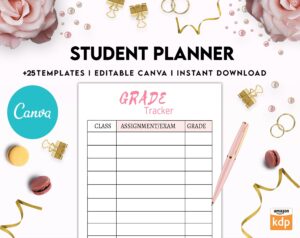 Student Planner canva editable