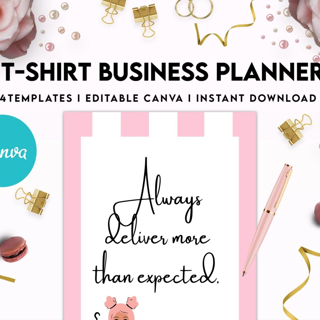 T-shirt Business Planner Template, T-shirt Order form, Invoice, Tracker Etc. , Canva Editable Templates, Kdp interior