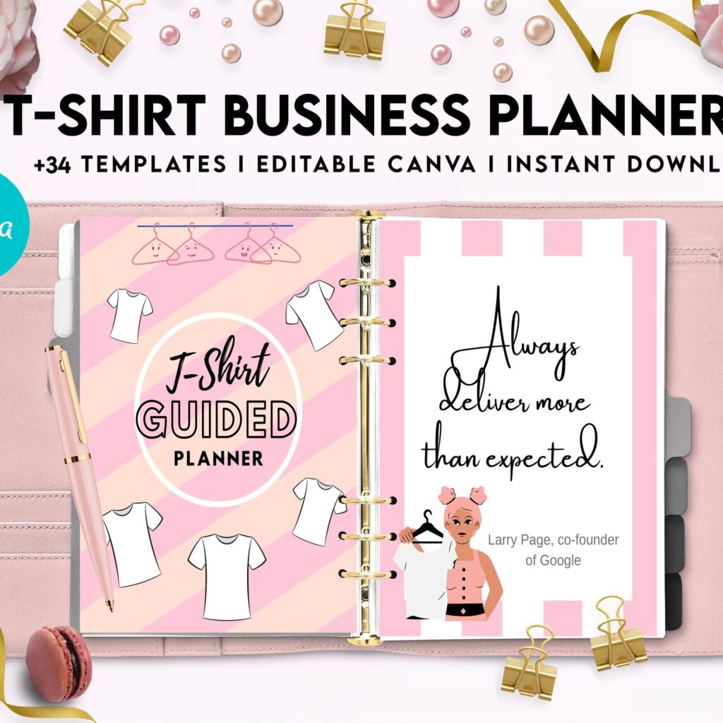 T-shirt Business Planner Template, T-shirt Order form, Invoice, Tracker Etc. , Canva Editable Templates, Kdp interior